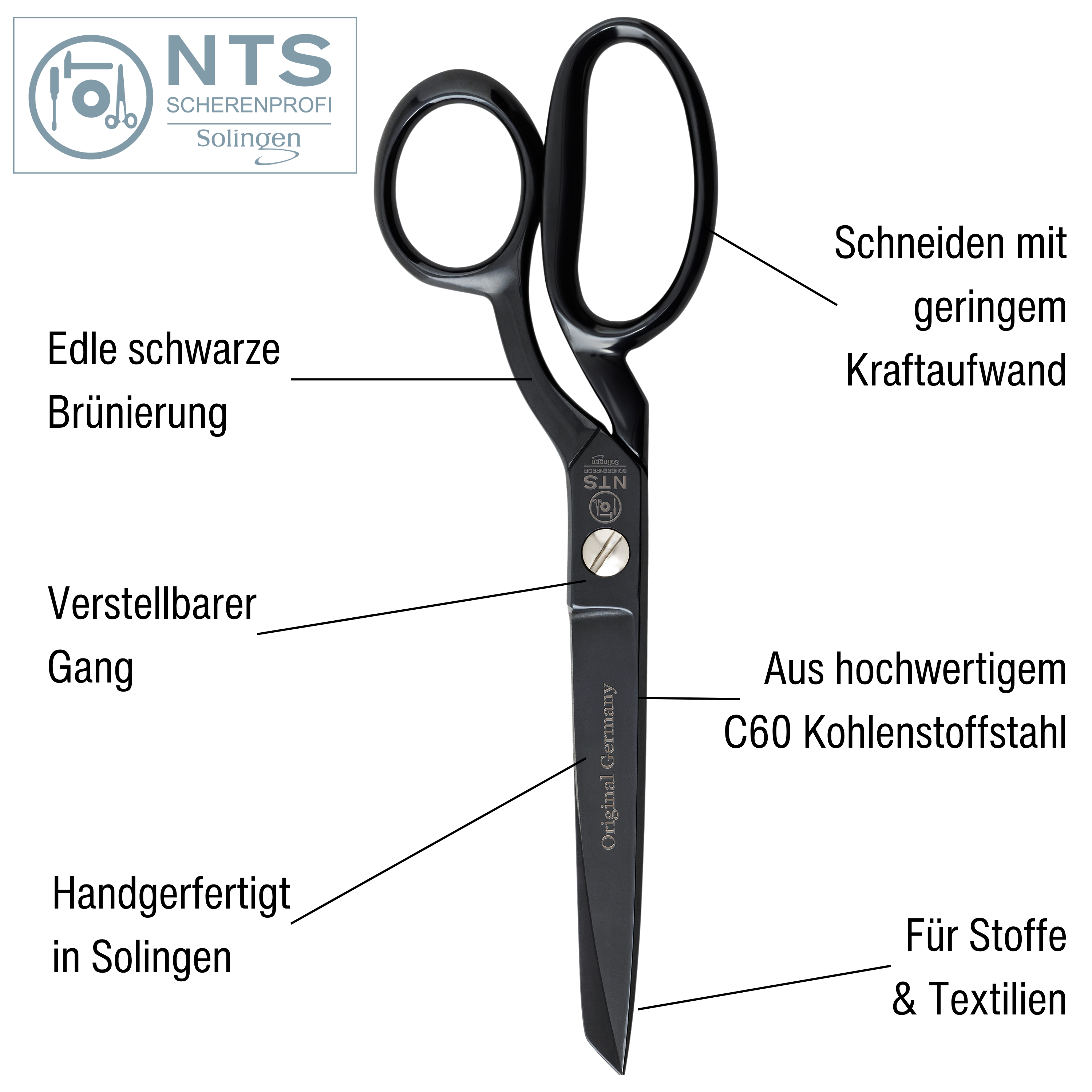 NTS Tailor's Shears Black Edition 9"