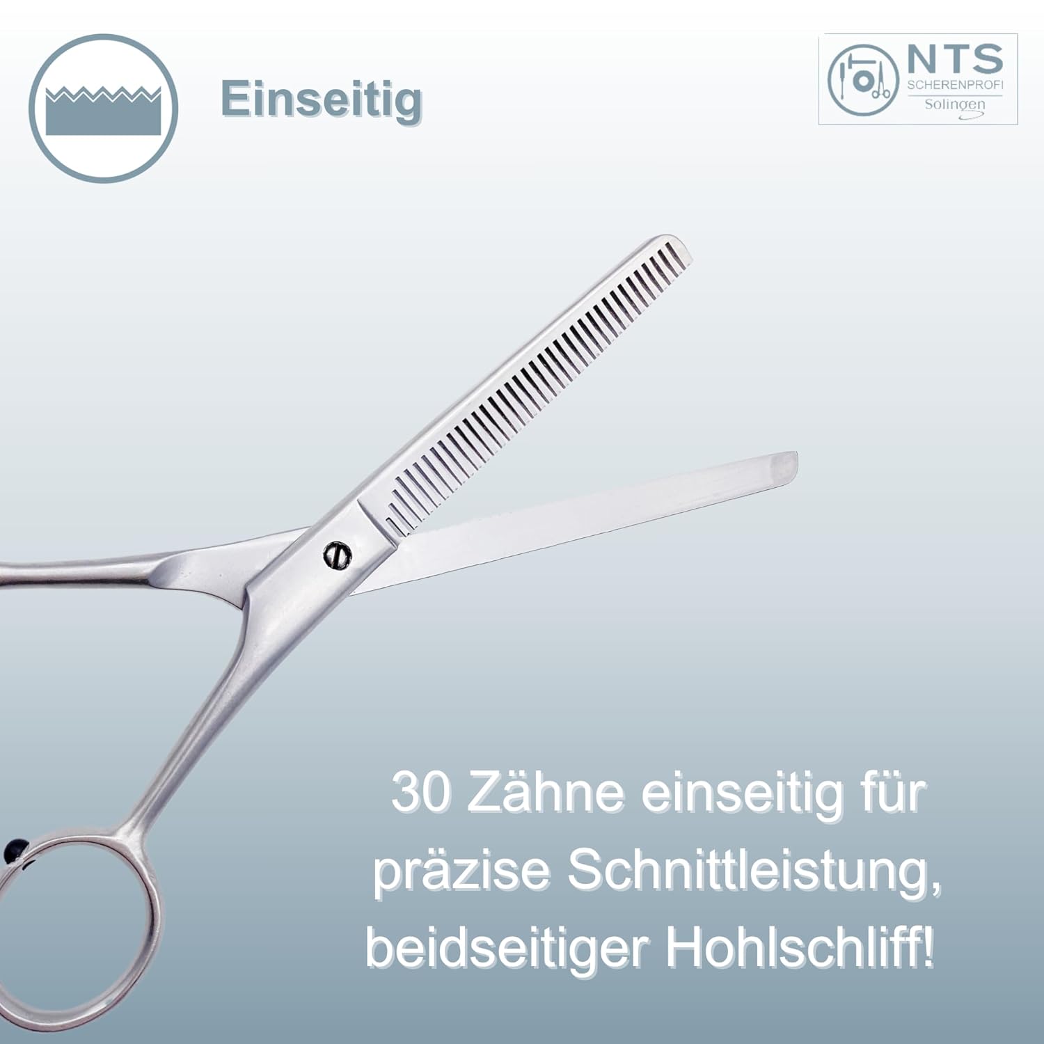 NTS Hundeschere Effilierschere rostfei, 30 Zähne einseitig NTS Hundeschere Effilierschere rostfei, 30 Zähne einseitig
