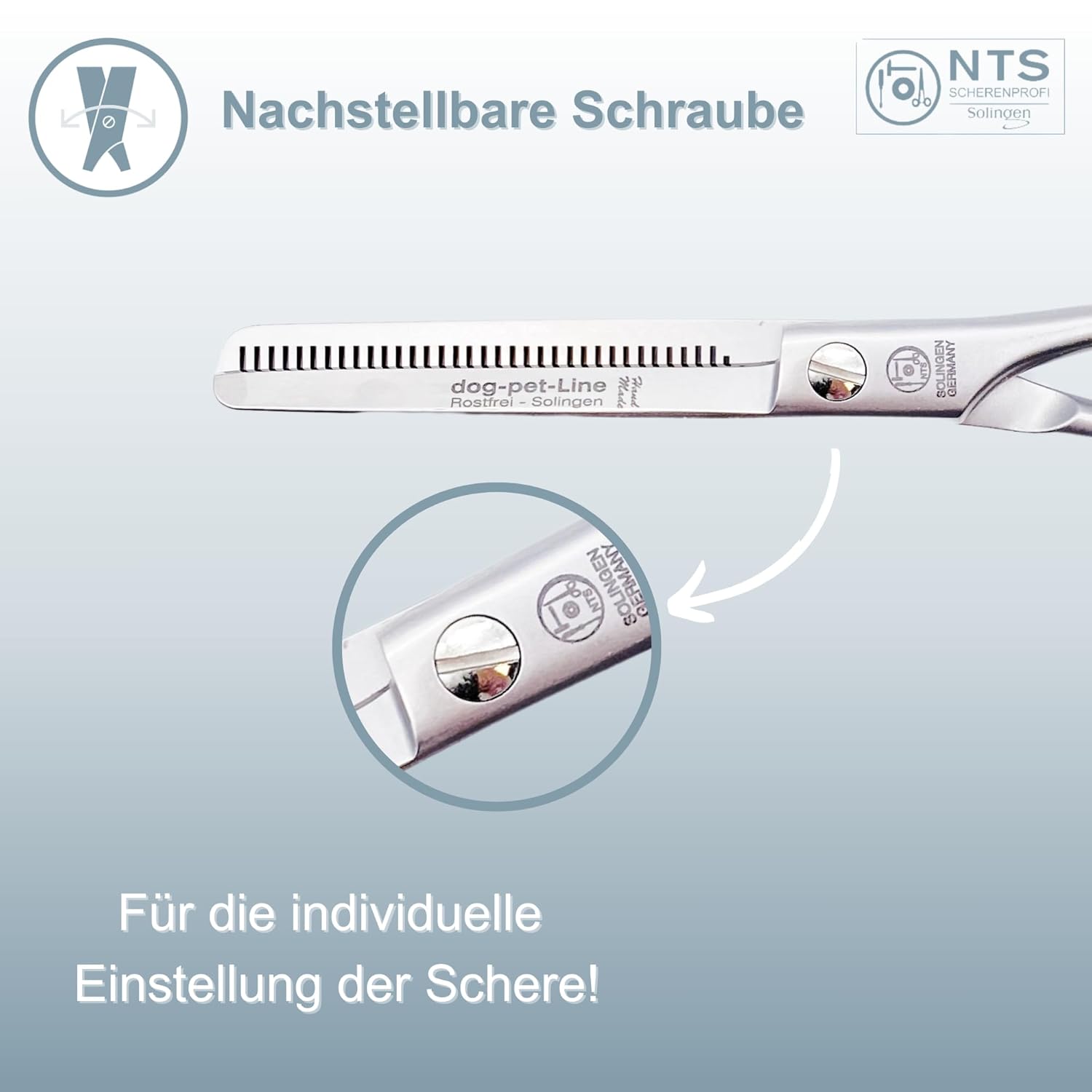 NTS Hundeschere Effilierschere rostfei, 30 Zähne einseitig NTS Hundeschere Effilierschere rostfei, 30 Zähne einseitig