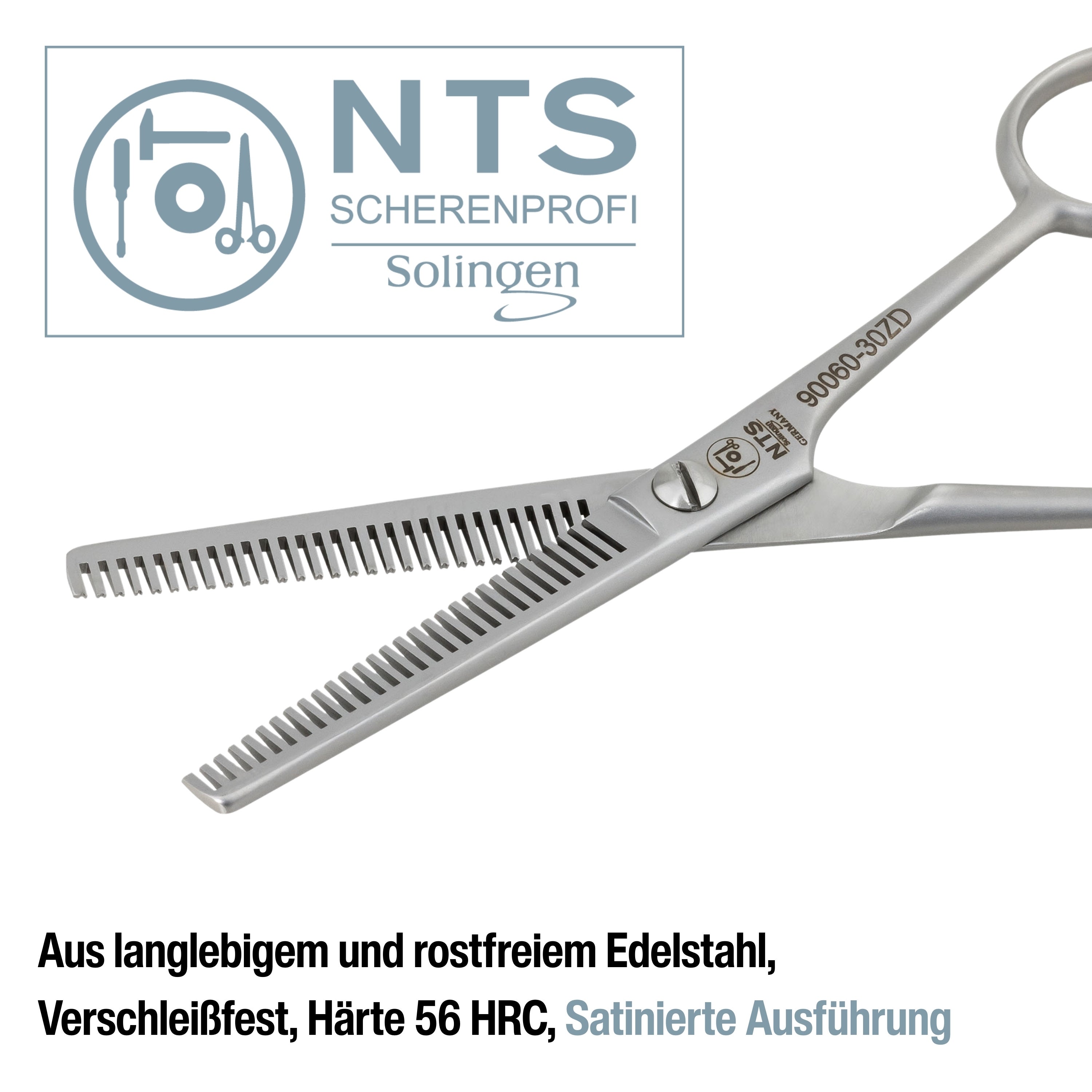 NTS Tijeras de entresacar para perros dog-Pet-Line, satinadas 6" 30 dientes en ambos lados