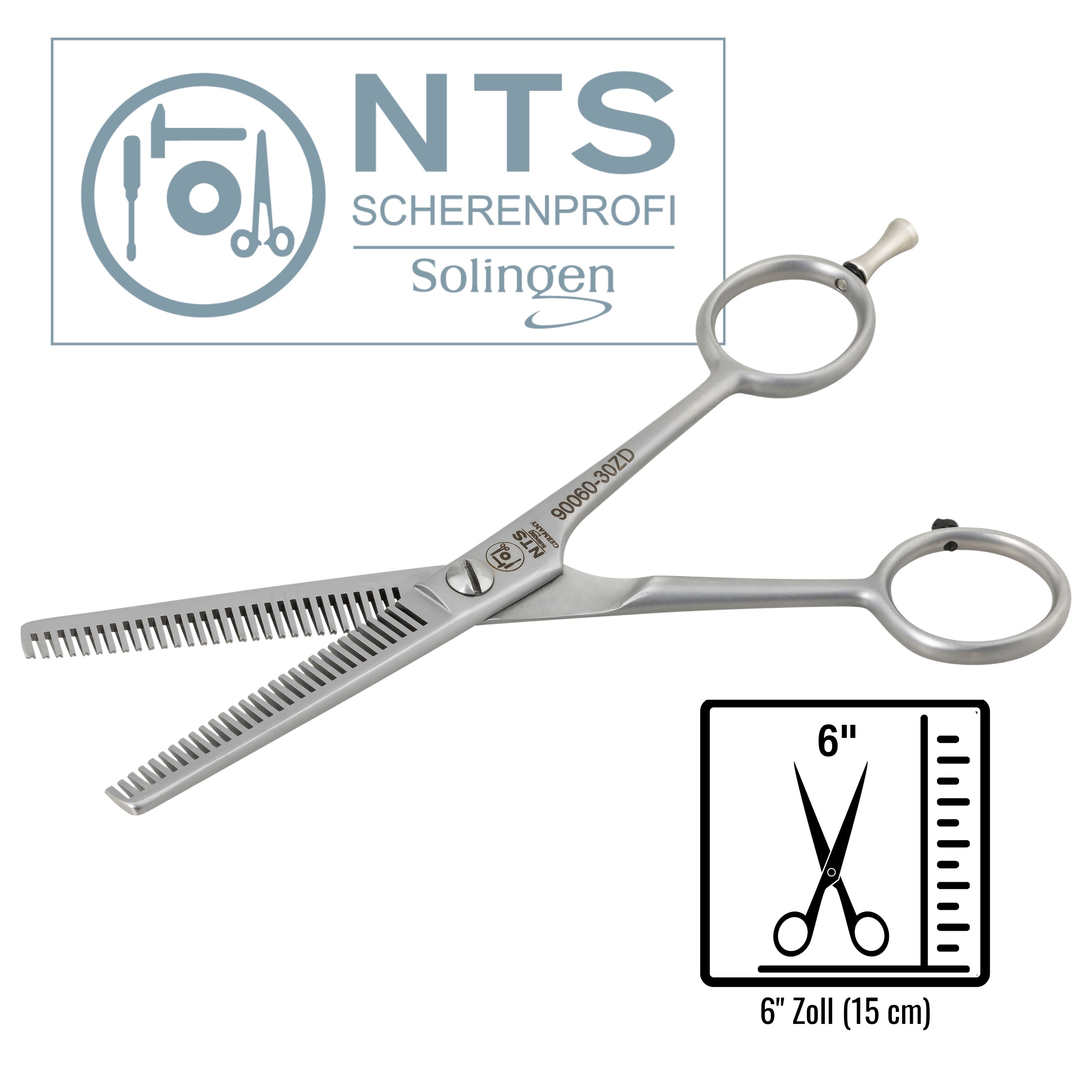 NTS Tijeras de entresacar para perros dog-Pet-Line, satinadas 6" 30 dientes en ambos lados NTS Tijeras de entresacar para perros dog-Pet-Line, satinadas 6" 30 dientes en ambos lados