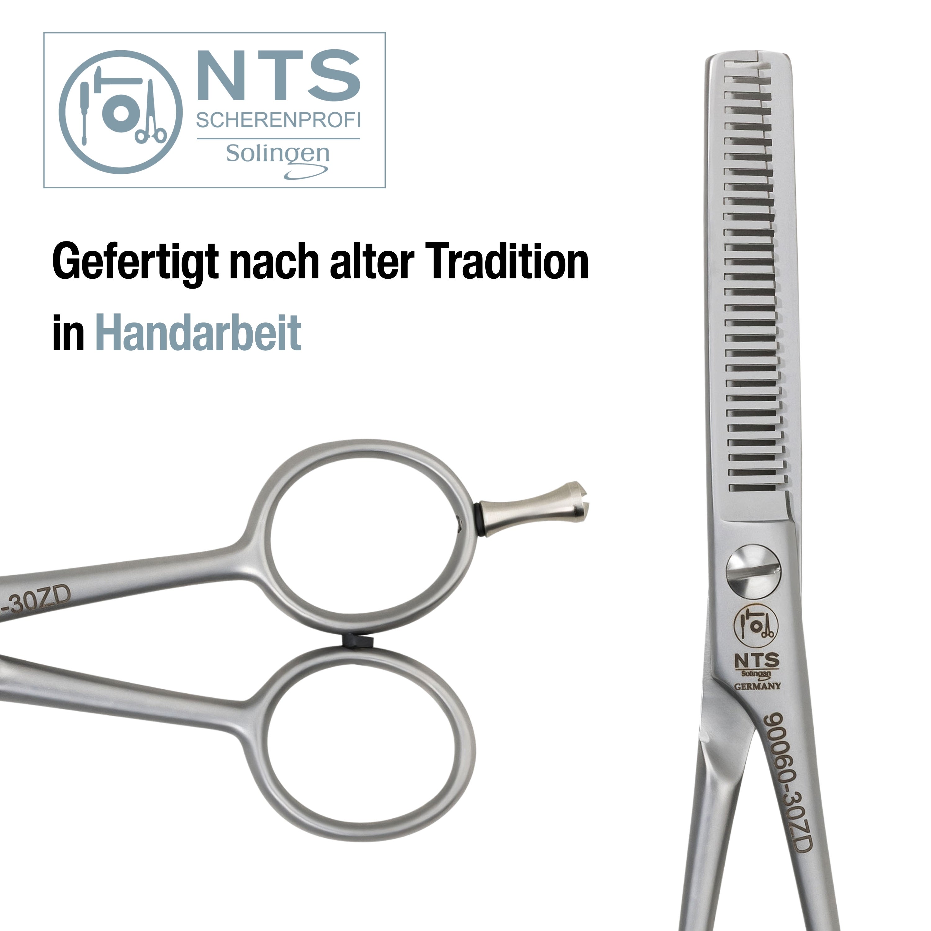NTS Tijeras de entresacar para perros dog-Pet-Line, satinadas 6" 30 dientes en ambos lados