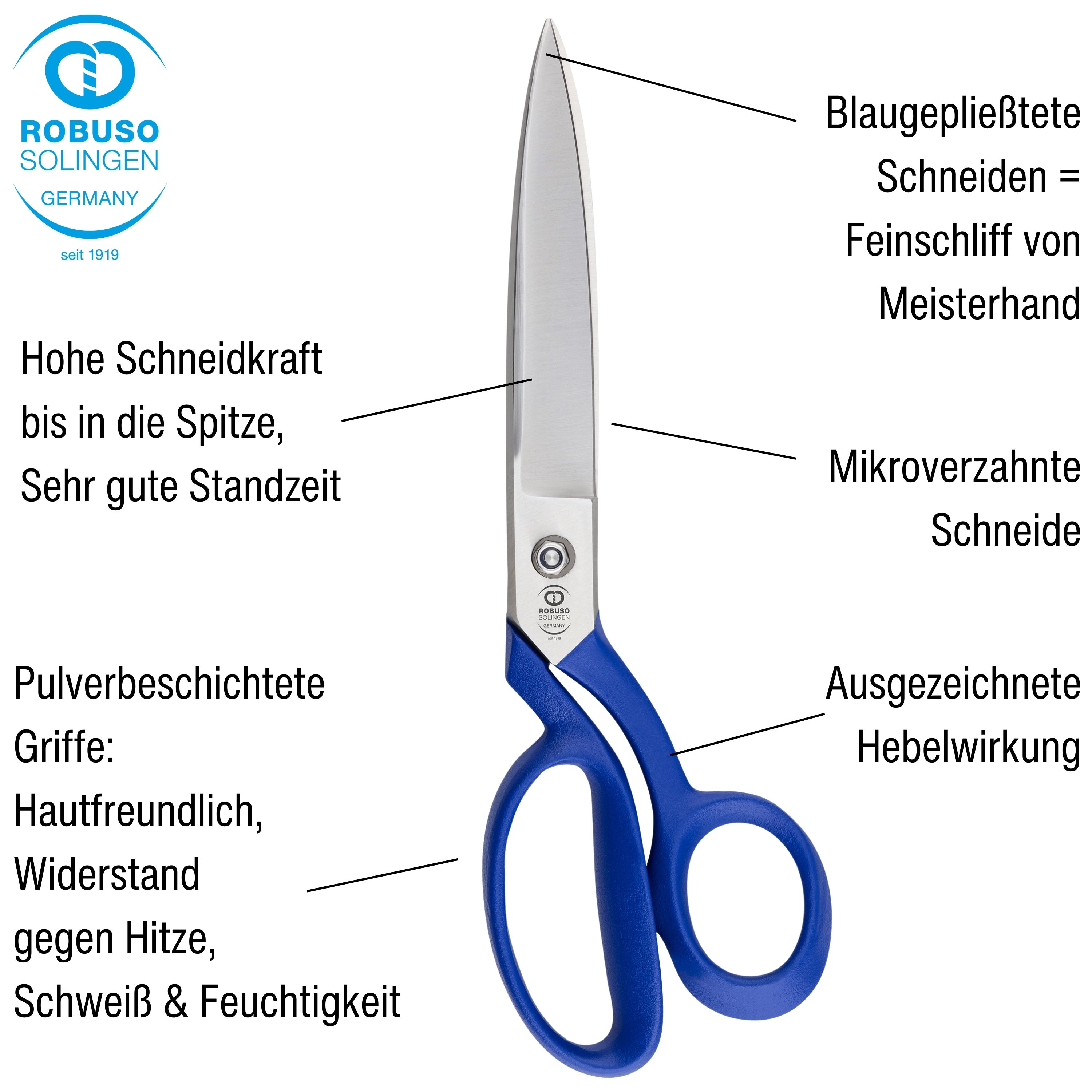 ROBUSO Střihací nůžky - pro technické textilie - 1026/C/9.5"