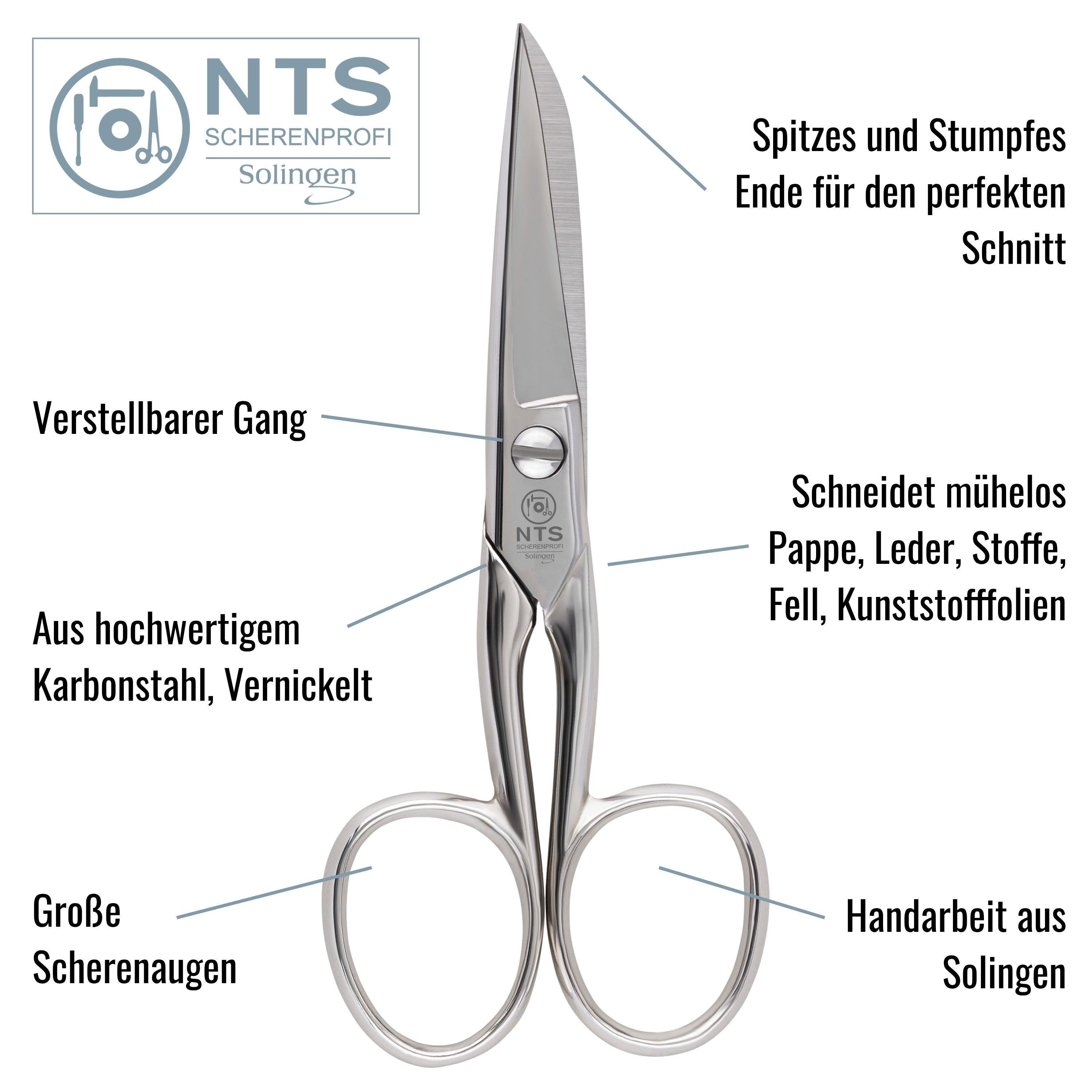 NTS Industrial Scissors pointed/blunt 4"