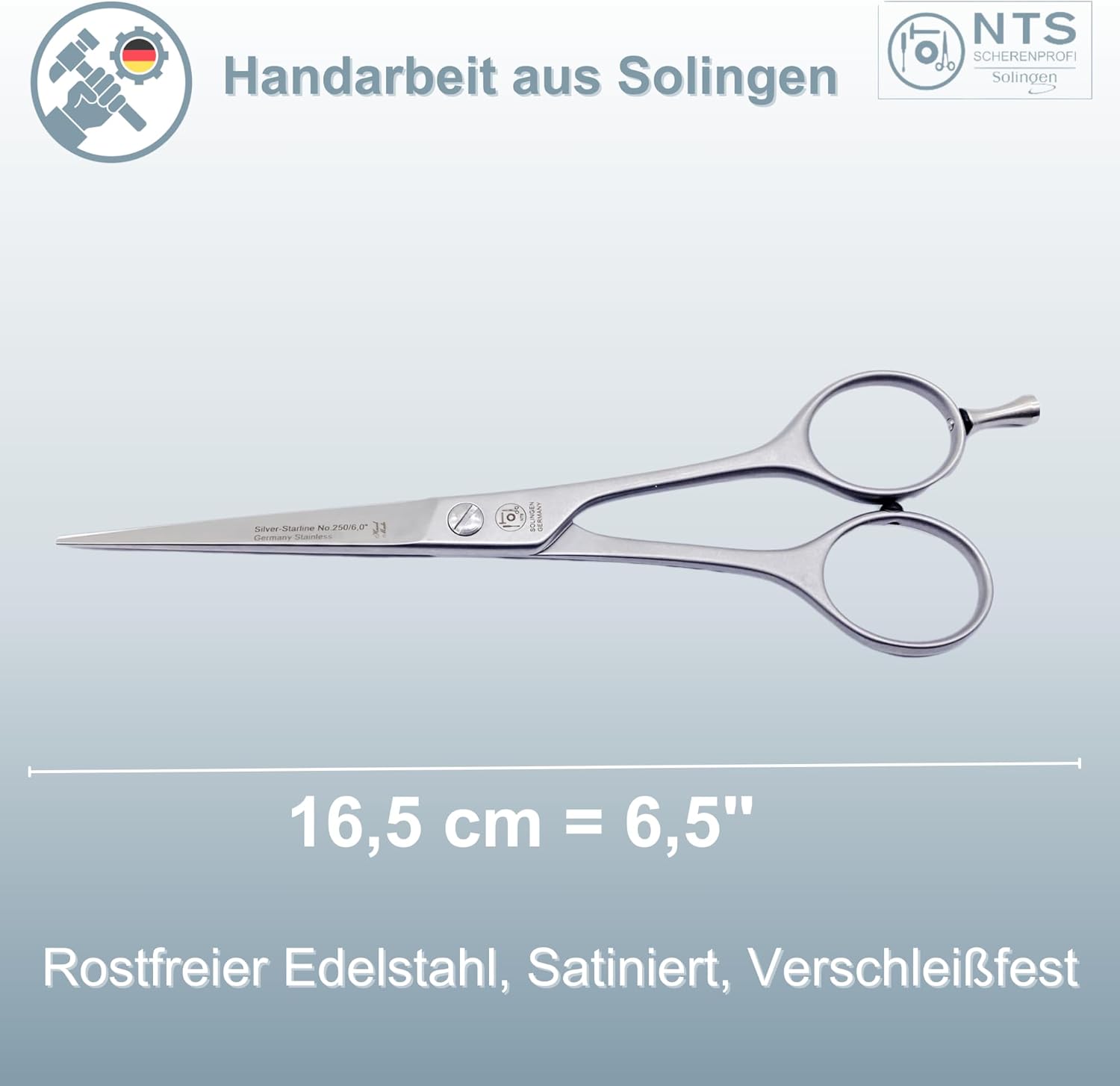 NTS Hair Scissors Silver Star Line 6.5"
