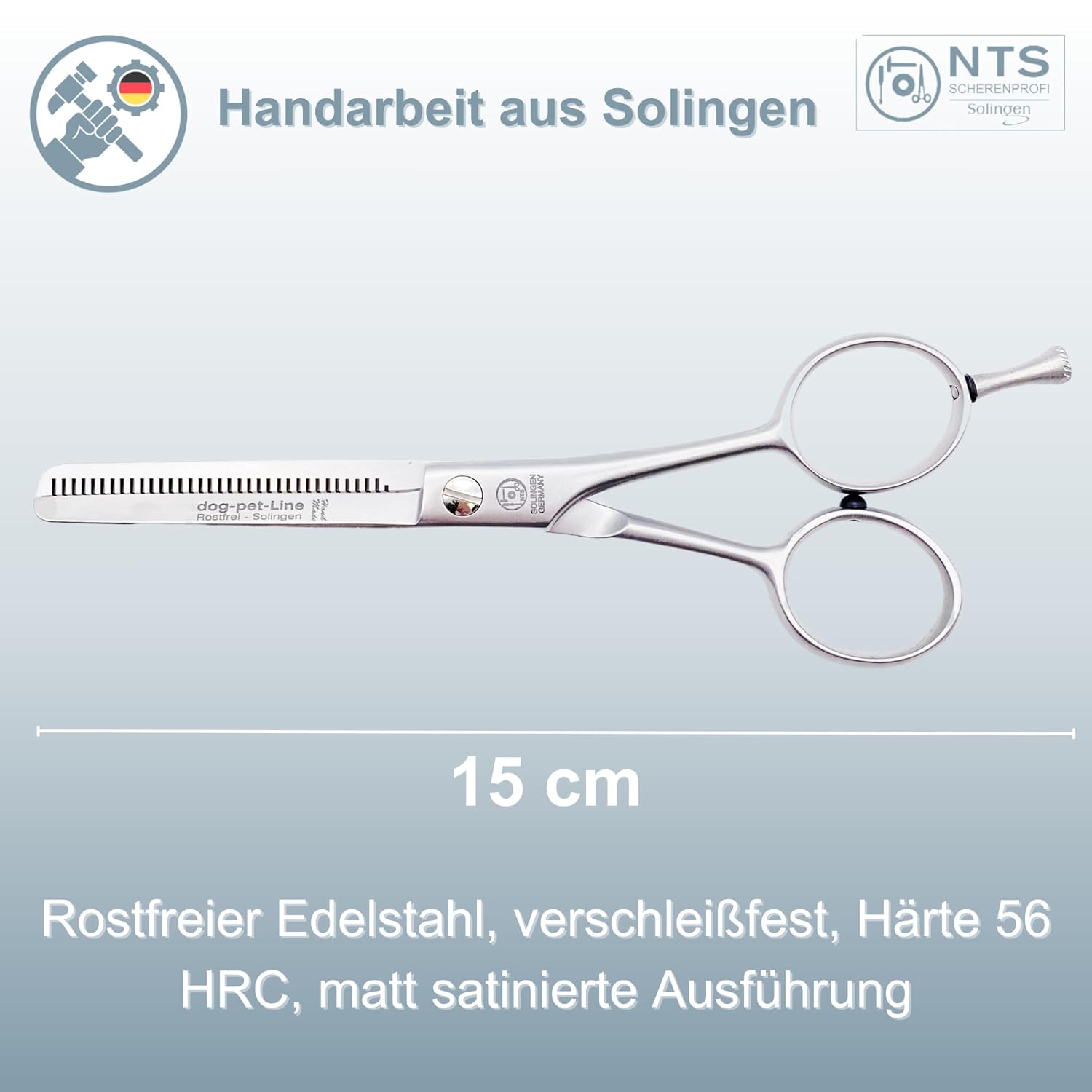 NTS Hundeschere Effilierschere rostfei, 30 Zähne einseitig